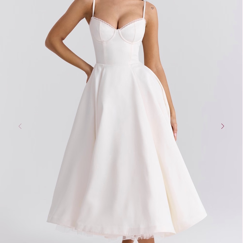 MADEMOISELLE White Tulle Midi Dress